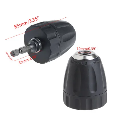 

Keyless Drill Chuck Converter 3/8" 24UNF + 1/4" Hex Shank SDS Adaptor 0.8-10mm