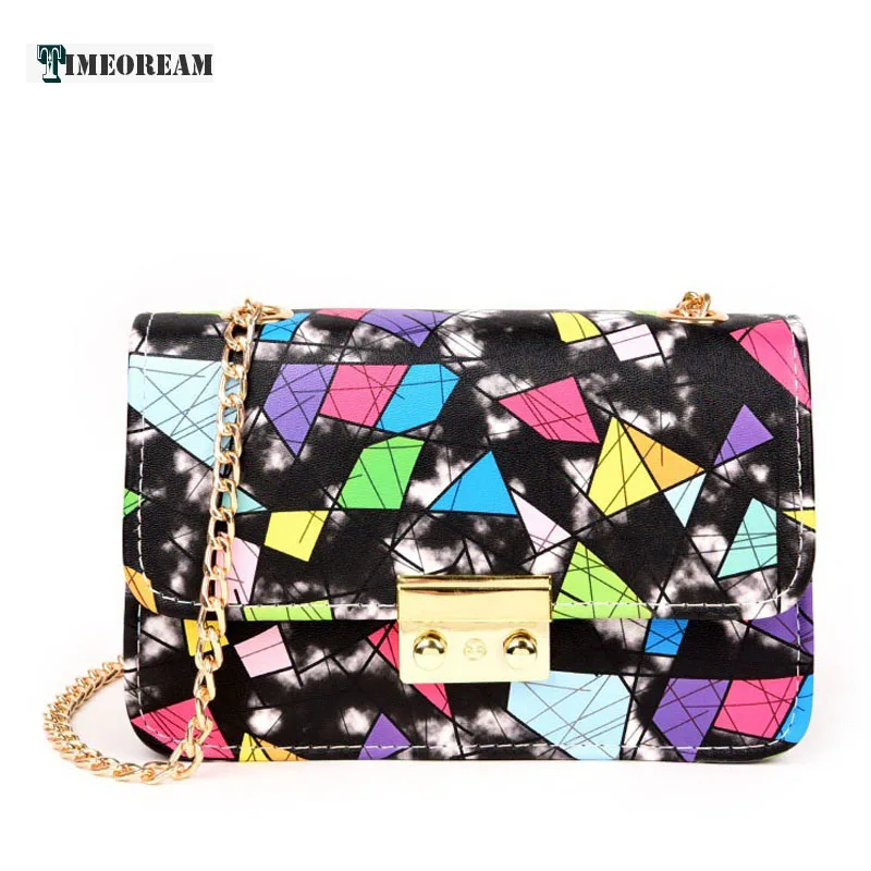 2018 Multicolor Leather Over Shoulder Bags Women Female Irregular PU