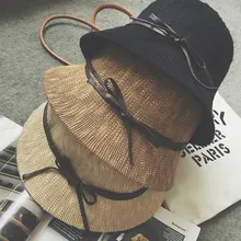 Летние Для женщин шляпа женская зимняя вязаная шапка шапки бини изготовлена плетением из натуральных растительных волокон соломенные шляпки пляжная шляпа летняя шляпа 7 видов цветов