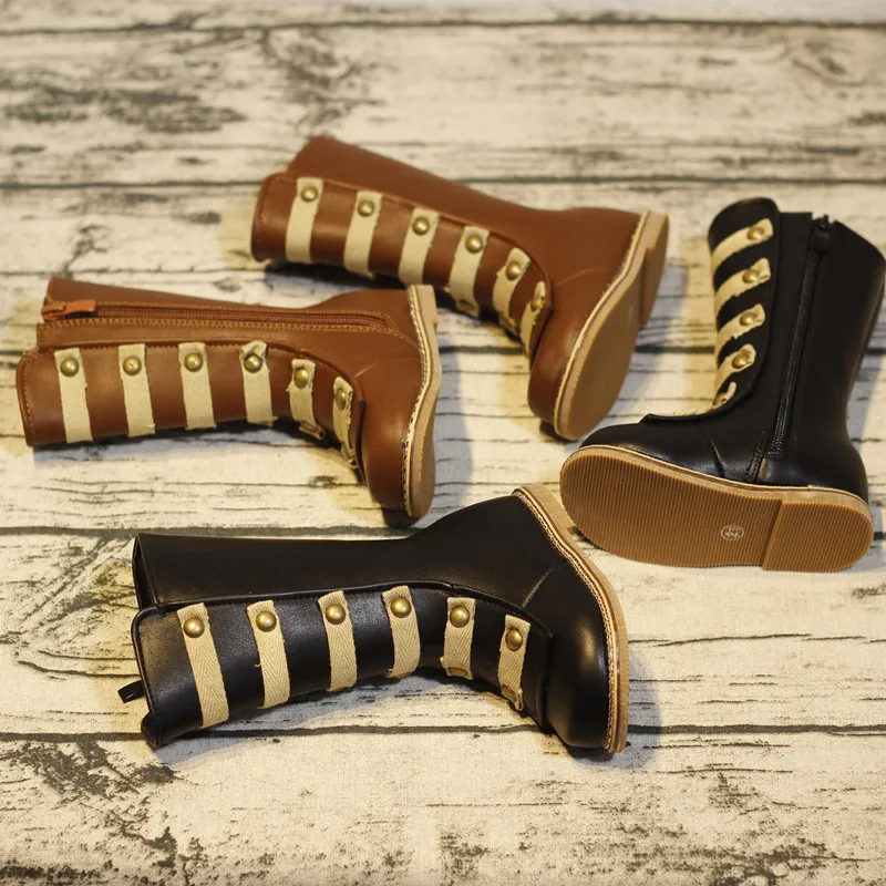 

Hot Sell Children Shoes PU Leather Waterproof Kids Snow Boots Brand Girls Boys Rubber Boots Fashion Winter Warm Baby Boots