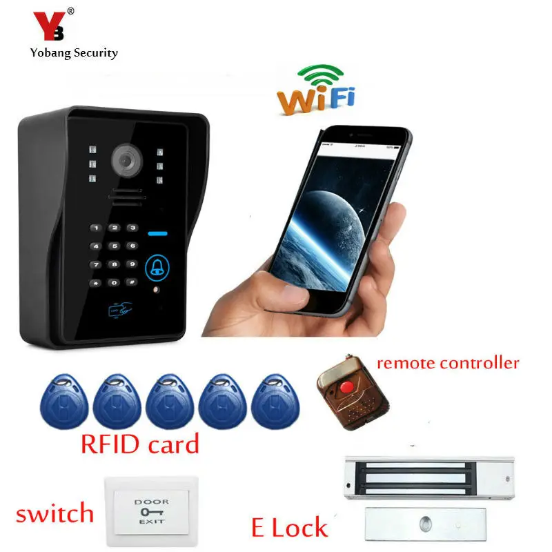 

Yobang Security Smart Video intercom Doorbell phone WiFi Doorbell with Camera Night Version IR Motion Detection Alarm for APP