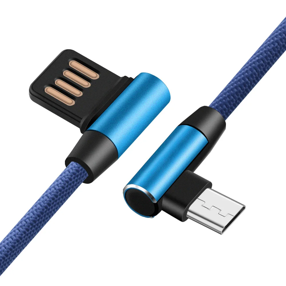 2.4A usb type C USB 90 градусов быстрая зарядка Usb C кабель L type-c 3,1 3,0 кабель для передачи данных зарядное устройство Usb-c для samsung S10 huawei Xiaomi - Цвет: Синий