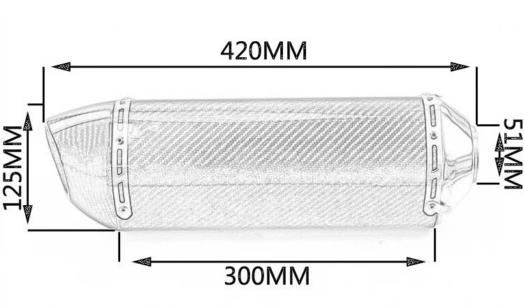 51 мм Универсальный мотоцикл выхлопной углеродного волокна глушитель трубы Escape Moto для R1z900 cbr1000 z1000 cbR650f zx6r GSXR750 K7 K8 k11