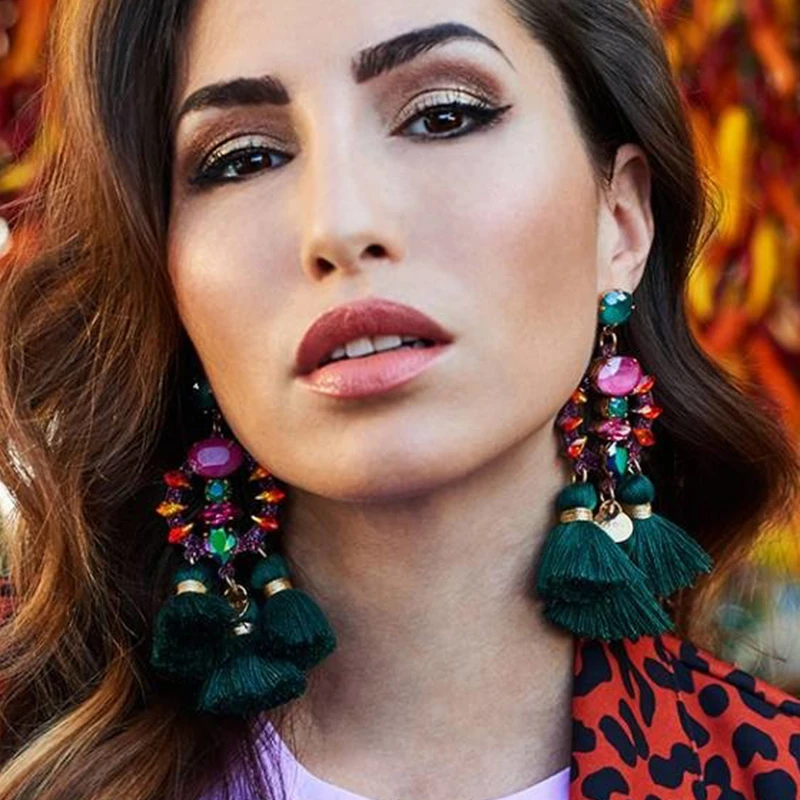 Snoops Lujosos Aretes De Flecos Largos Diseño Caliente De De Snoops Lujosos Aretes De Flecos Largos Diseño Caliente De De