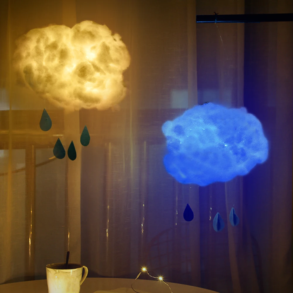 DIY ручной работы, милое хлопковое облако Форма светильник подвесной светодиодный ночной Светильник для подарка на день рождения Домашний Украшения в спальню Прямая