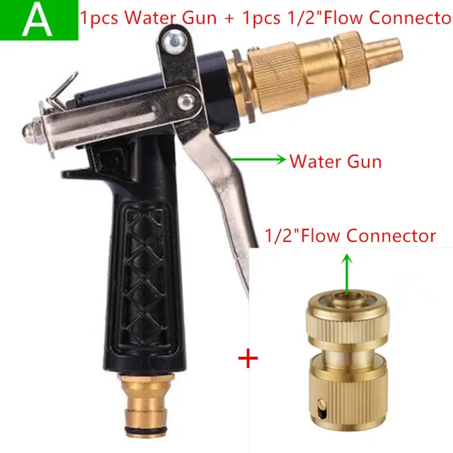 High Pressure Water Gun Sprayer With Flow Connector Water Spray Gun