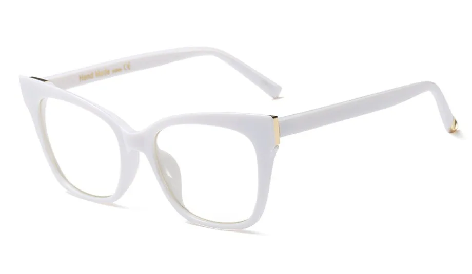 Женские очки кошачий глаз, оправа для женщин, брендовые дизайнерские оптические очки, модные очки, компьютерные очки 45514 - Цвет оправы: C1 white clear