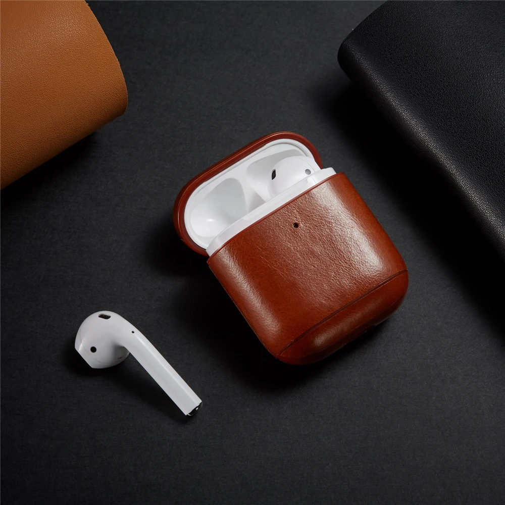 Для AirPods Кожаный чехол Высокое качество беспроводные наушники защитная крышка устойчивость к царапинам для Air Pods чехол кожа