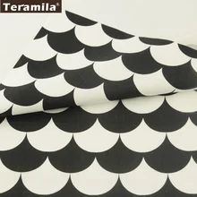 Teramila Fabrics Black and Whited Sector Designs Cotton Fabric Twill Fat Quarter Bedding Curtain Pillow Dress Home Textile