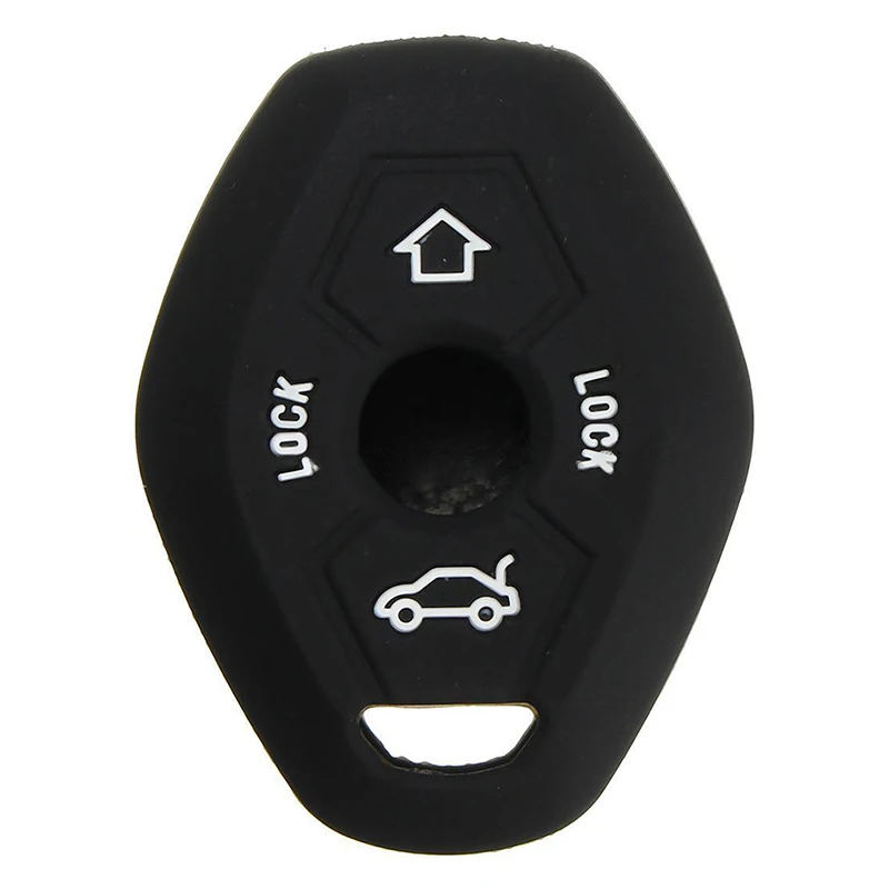 

3 Button Remote Key Fob Silicone Case Cover For E46 E39 E63 E36 E81X5 Z3 Z4, Black