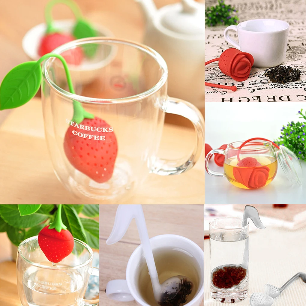 

1pcs Silicone Strawberry Lemon Design Loose Tea Leaf Strainer Herbal Spice Infuser Filter Tools