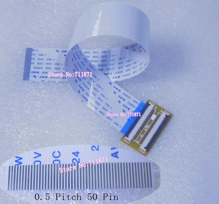 0.5 Pitch Type B 50P FFC Extension cord 250mm Connect on reverse Plane