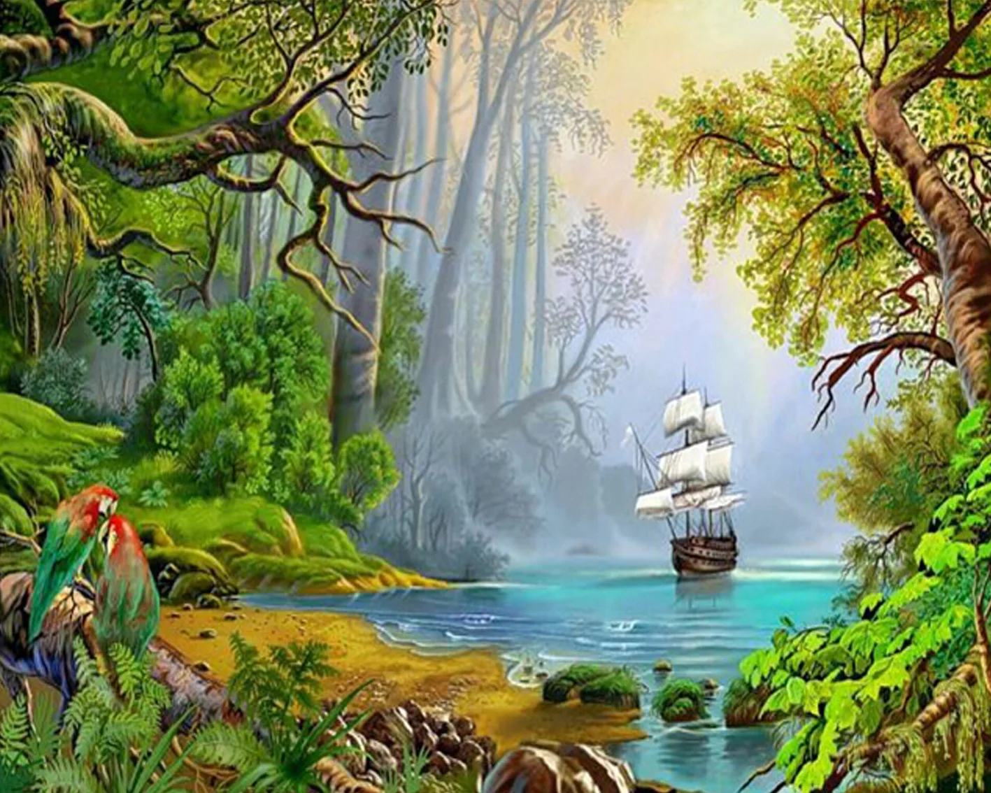 

5D DIY Diamond Painting Forest Scenery 3D Diamond Embroidery Cross Stitch Needlework Home Decor Round drill Love gift