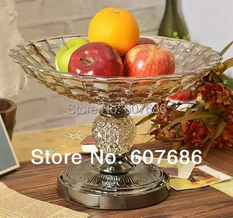 Large Gl Tea Color Fruit Bowl With Metal Black Pedestal Large Gl Tea Color Fruit Bowl With Metal Black Pedestal Display Holder Serving Centerpiece