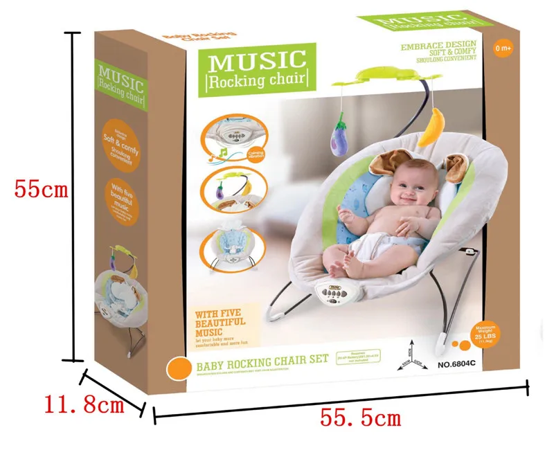 2017 New Gray Baby Electric Rocking Chair With Rabbit  Pillow Kids Calming Vibration Music Rocking Bouncers,Jumpers & Swings08