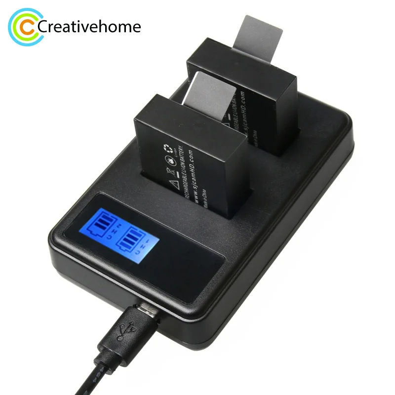 Для SJ4000 Зарядное устройство USB ЖК двойное зарядное батарея sj7000 sj5000 sj6000 sj4000 SJ M10 для