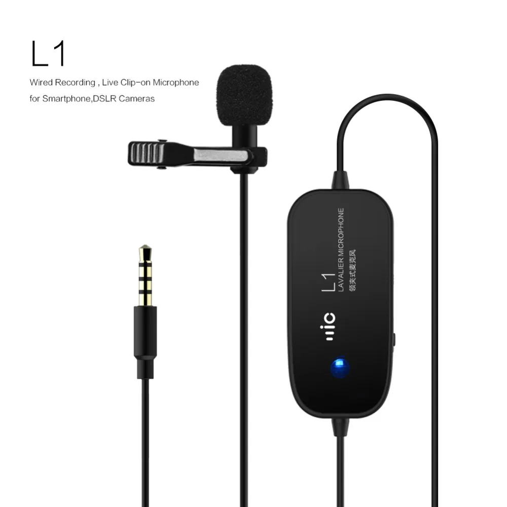 

Professional Condenser Lavalier Collar Lapel Clip Mic Microphone For Mobile Phone DSLR Camera Interview Recording Vlog