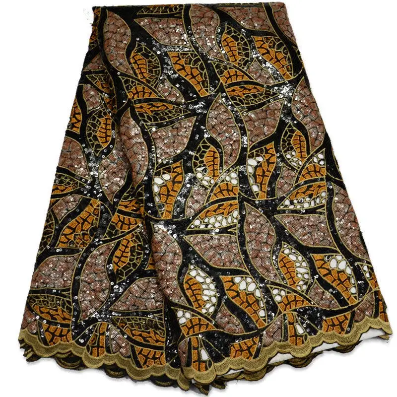 

FolaSade High Quality African Handcut Organza Lace Fabric With Sequins For Luxury Evening Party Dresses 5YARDS/PC TY331