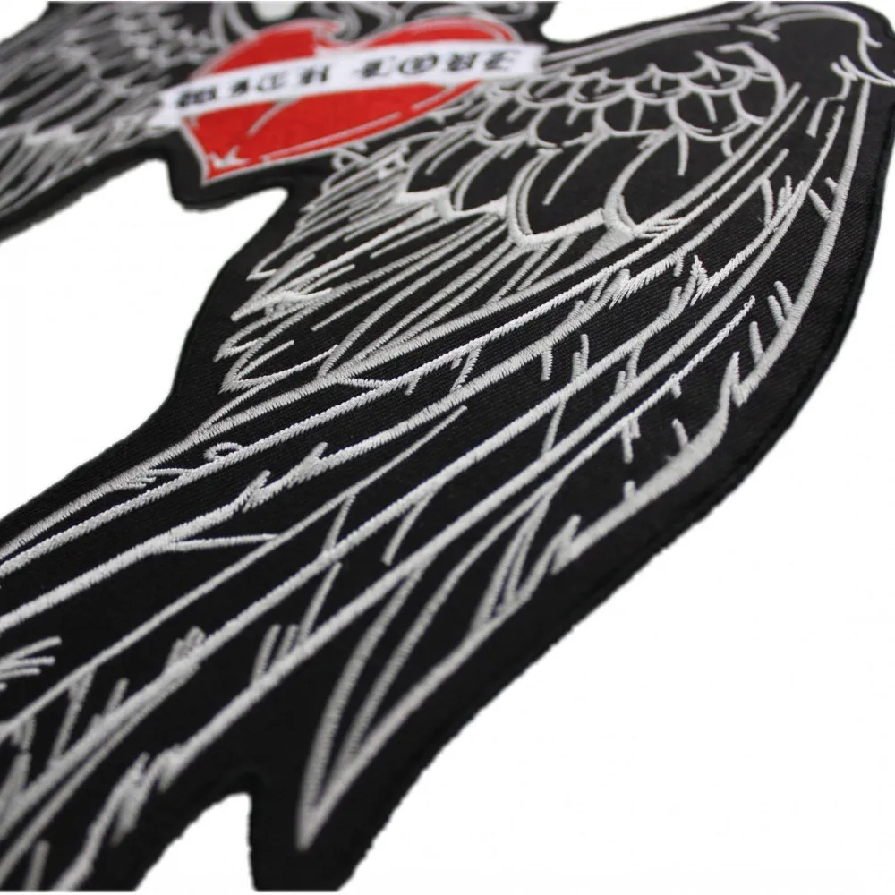 Harley Wings Сердечки С любовью отличные вышитые на заказ нашивки жилет Личность DIY Одежда патч