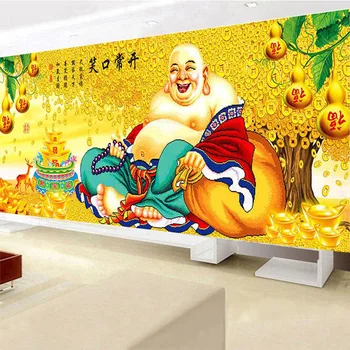 

QIANZEHUI,DIY 5D Full Diamond Embroidery,Round Diamond Maitreya gourd rhinestone Diamond painting cross stitch,needlework