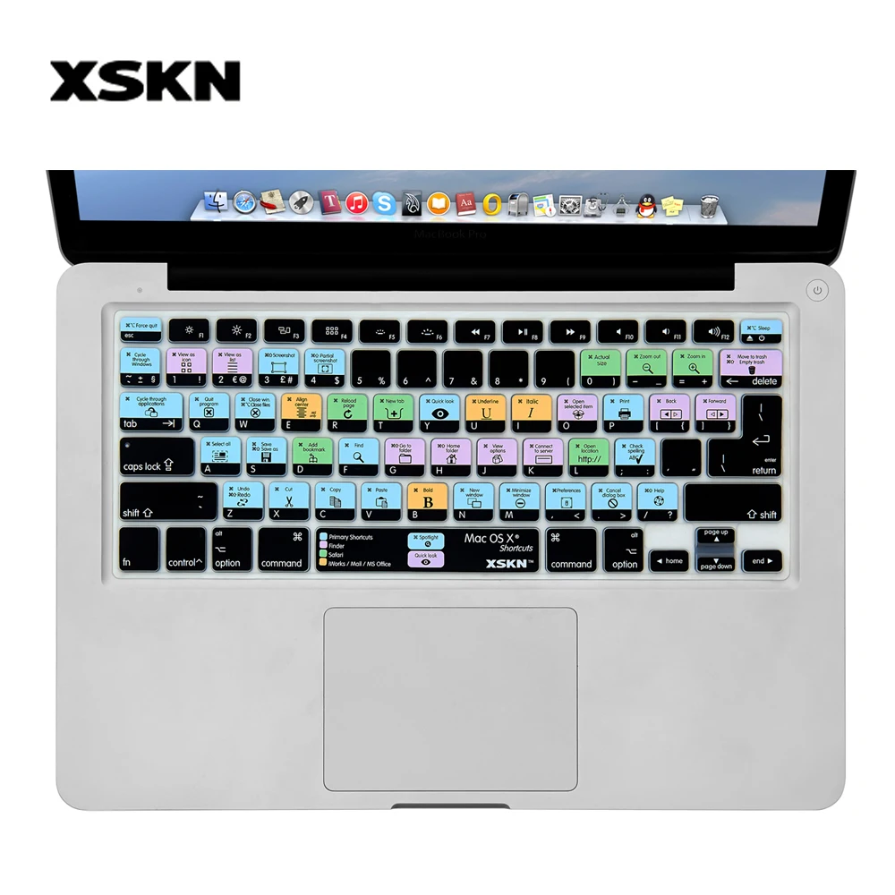 XSKN Mac OS X Быстрый дизайн функциональная прочная силиконовая клавиатура чехол для