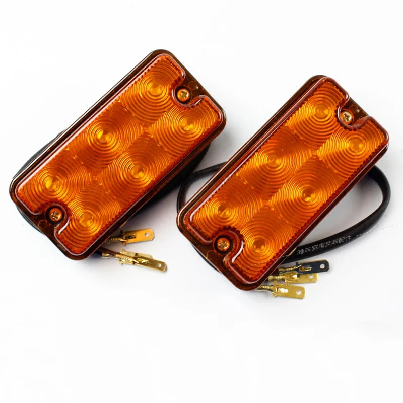 

1Pair Yellow Turn Signal Lights 12V Forklift 6LED Side Marker Lights Signal Light Clearance Lamp