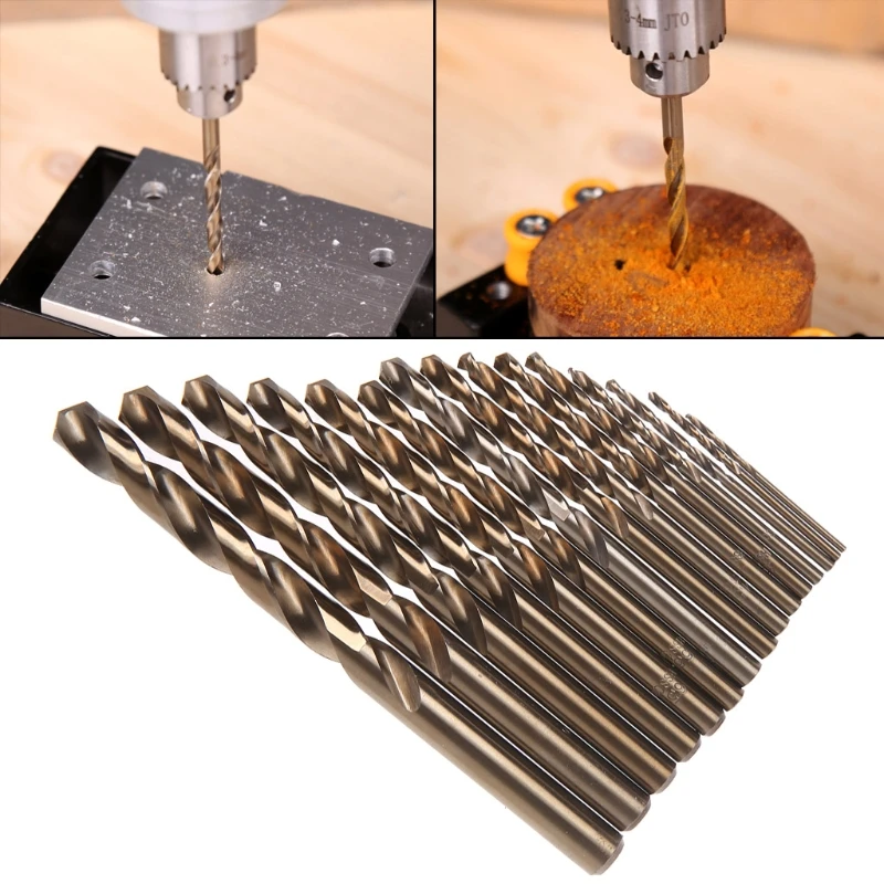 

15Pcs High Speed Steel M35 HSS Cobalt Twist Drill Bit Set 1.5-10mm Power Tools