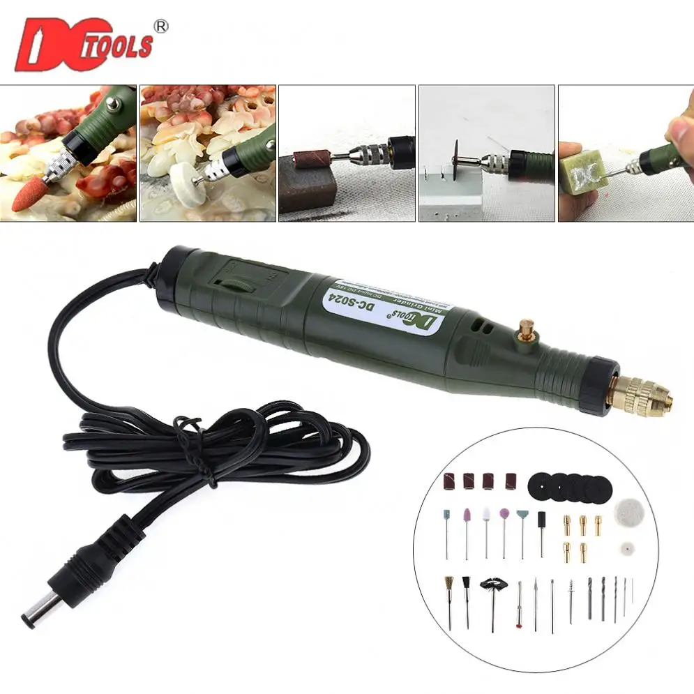 

DCTOOLS 1 Set Electric Drill Rotary Tool Grinder DIY Polish Sanding Tool Kit Variable Speed Mini Drill Engraving Machines Rechar