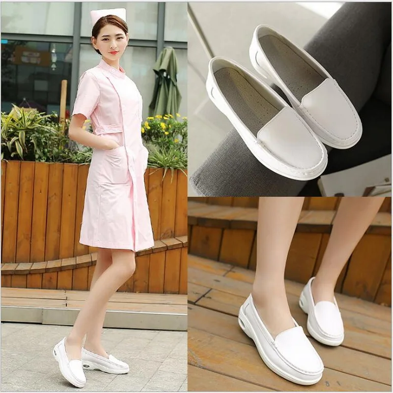 Тип воздушной подушке медсестра обуви кожаные теплые больницы работы маленькие белые туфли az-776 размер 34-41