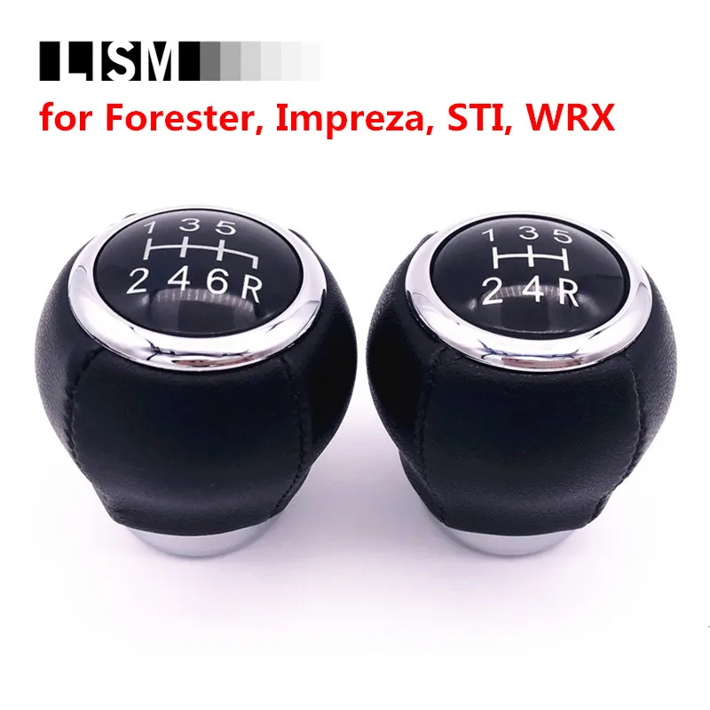 Leather Chromed MT Gear Shift Knob for Subaru Outback Legacy Forester