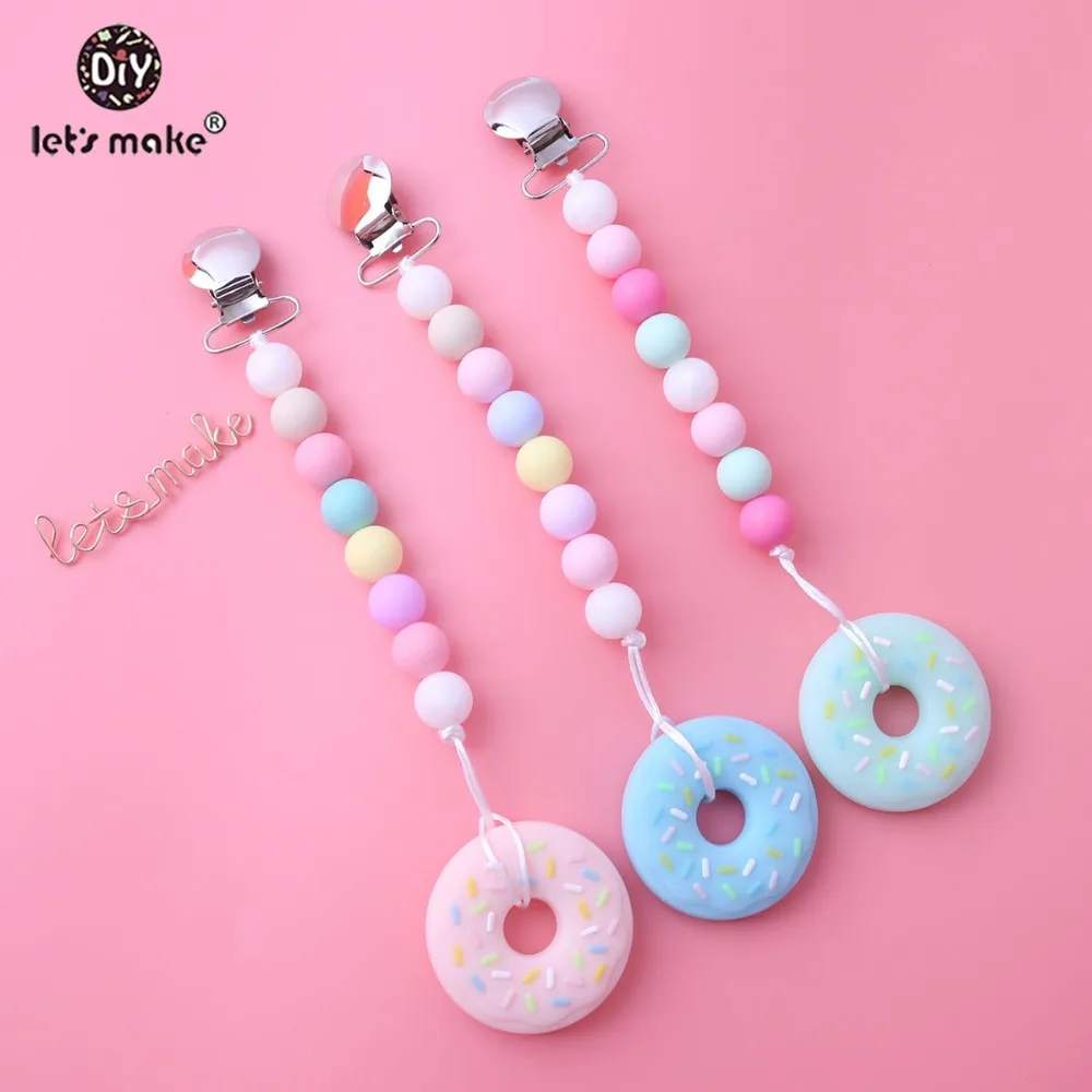 Let's Make Baby Silicone Teethers BPA Free Food Grade 1PC Dessert Donut Cookie DIY Pacifier Chain Accessories Beads Teething images - 6