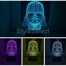 Творческой 3D Bulbing звездные войны дарт вейдер ночь 7 изменение цвета из светодиодов стол изменение из светодиодов бюро свет ночника USB лава лампа
