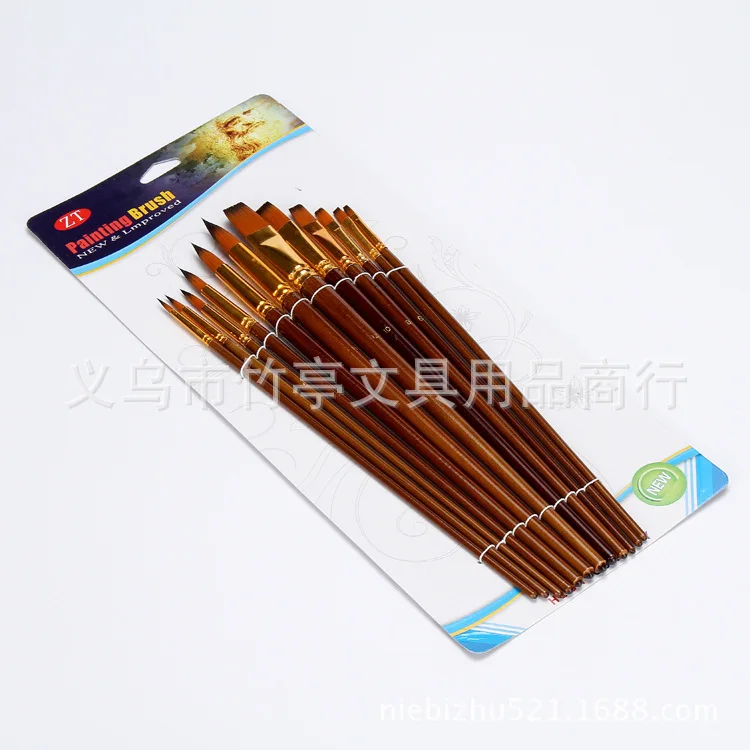 Импортные товары 12 двойной цвет Нейлоновая кисть Mao Bingxi длинная кисть для рисования маслом