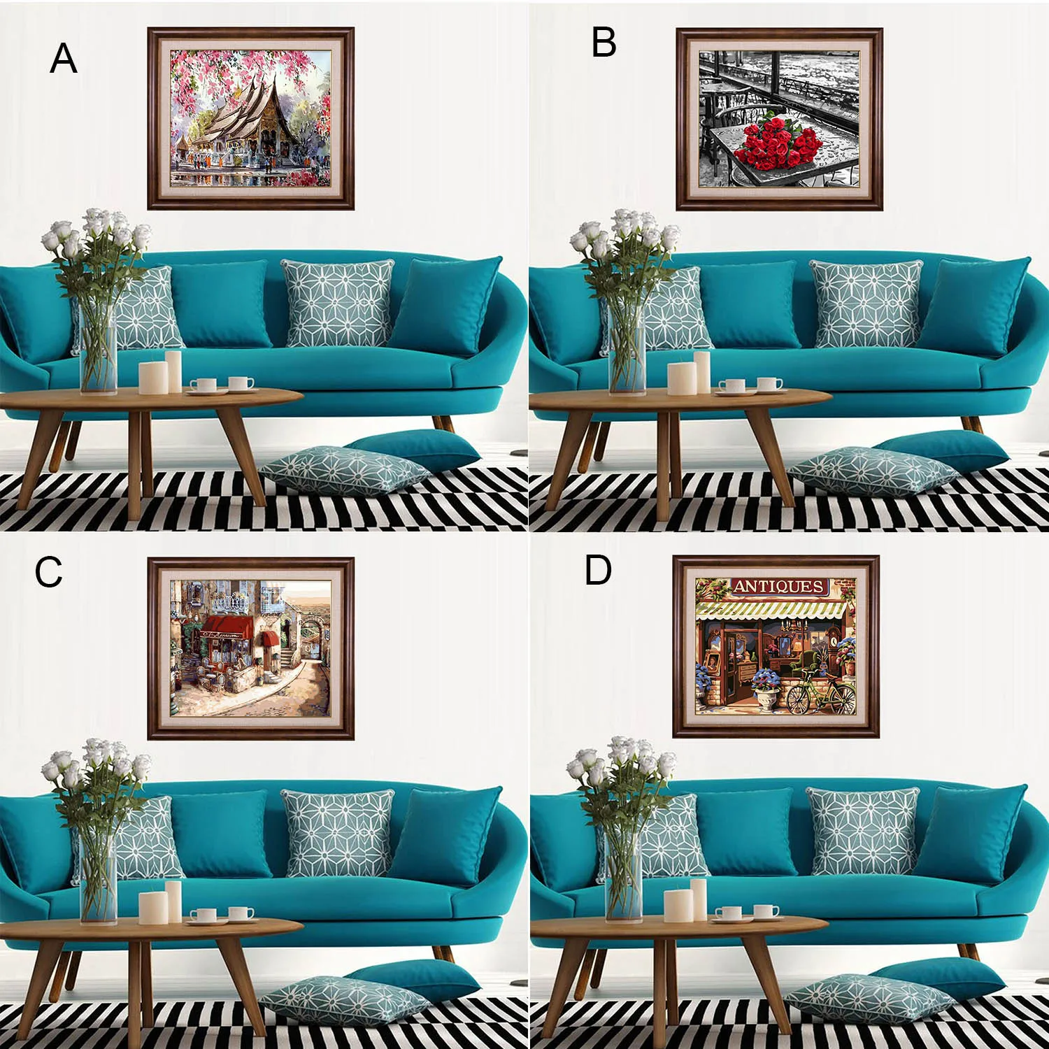 

Frameless DIY Digital Oil Painting Paint by Numbers Canvas Tools Kit for Wall Art Picture Home Decoration Artwork 40 x 50cm