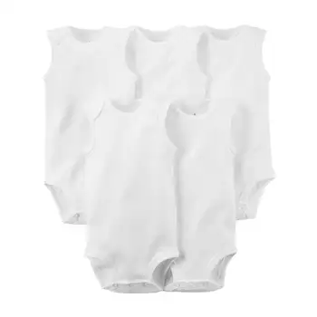 White Cotton Unisex Romper 5pcs/set Pure 1