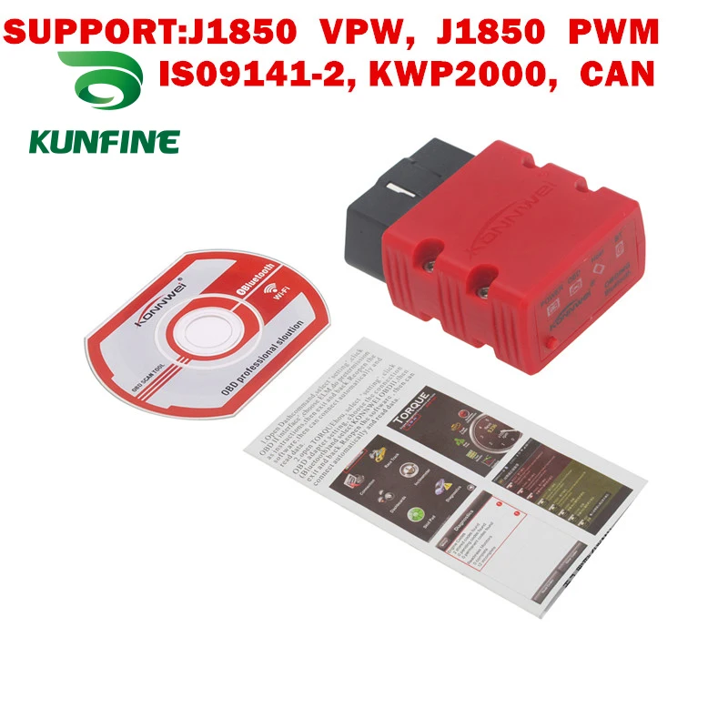 Kunfine kw902 ELM327 Bluetooth 3.0 odb2 II диагностический код сканер чтения Специальный для телефона Android Оконные рамы PC сканирования