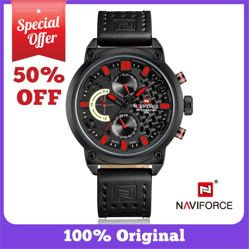 

NAVIFORCE 2022 Luxury Brand Men Sport Watches Man Date Waterproof Quartz Watch Military Leather Wristwatches Relogio Masculino