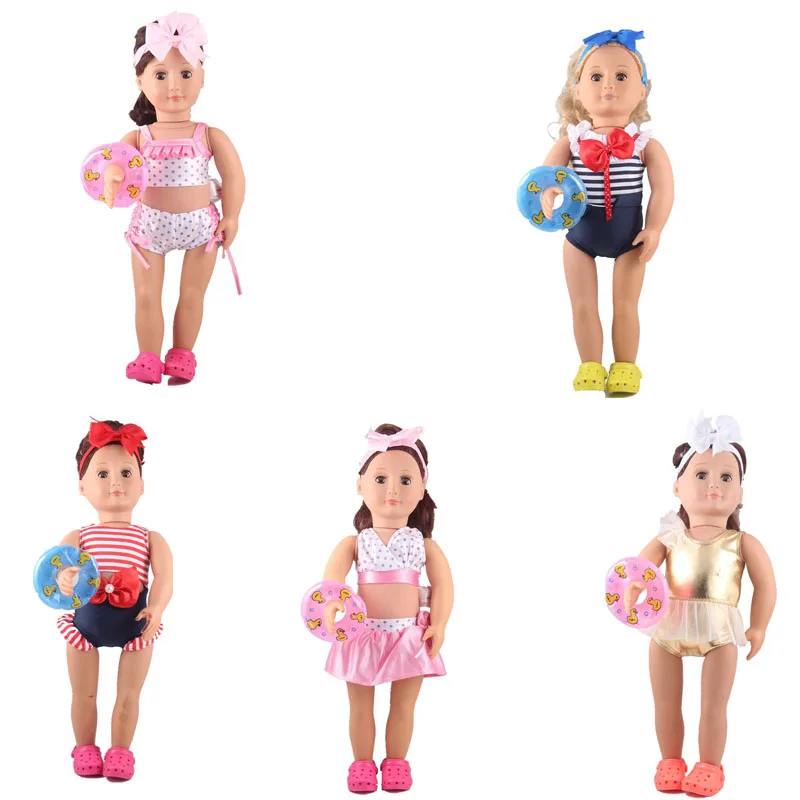 Одежда для куклы совместное ванный комплект розовый купальник для куклы повязки сандалии подходят девочка кукла