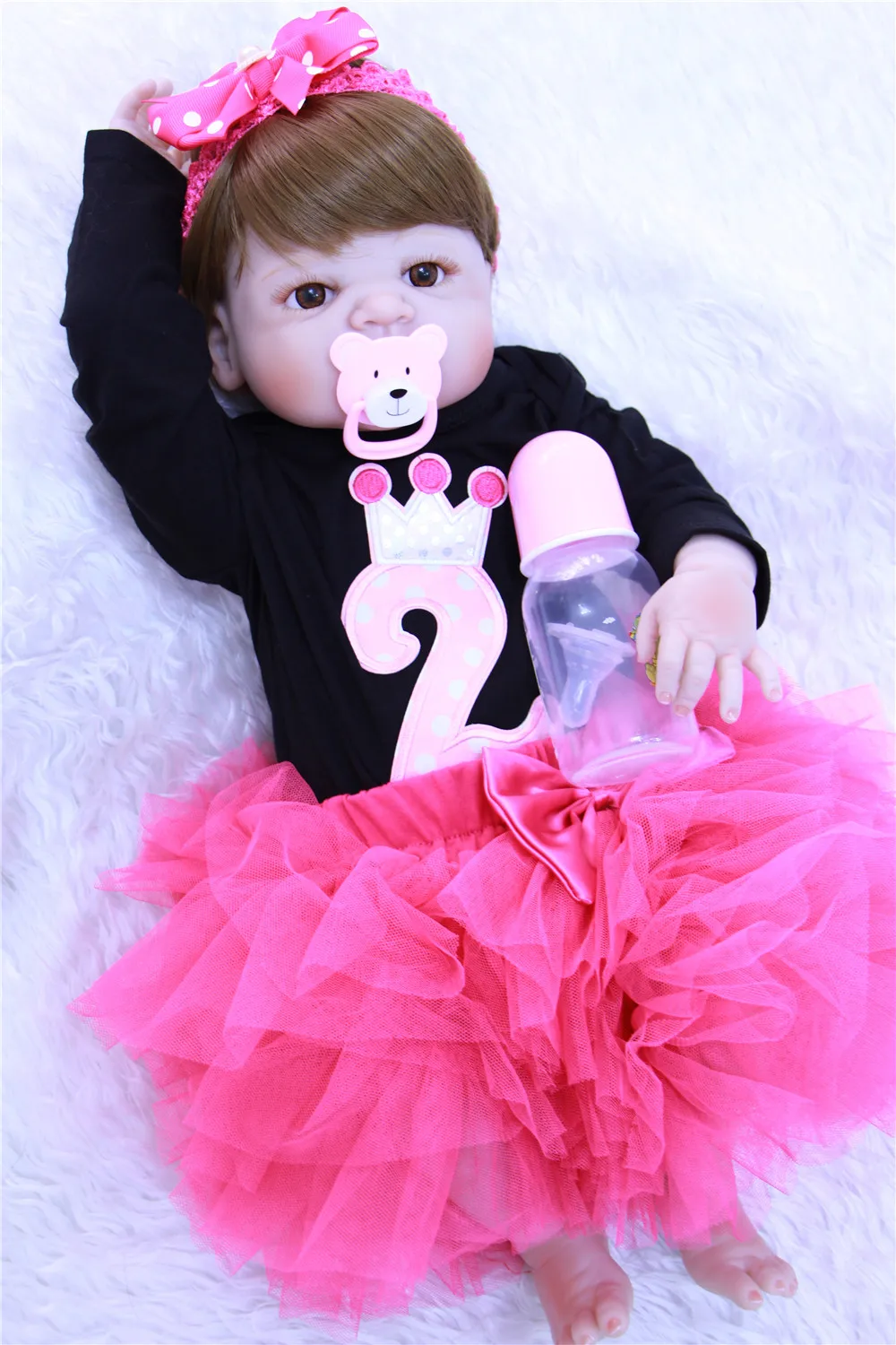 

57cm Handmade lifelke Full silicone 23"57cm Reborn babies doll modeling reborn Toddler Toy menina gifts collective doll toy