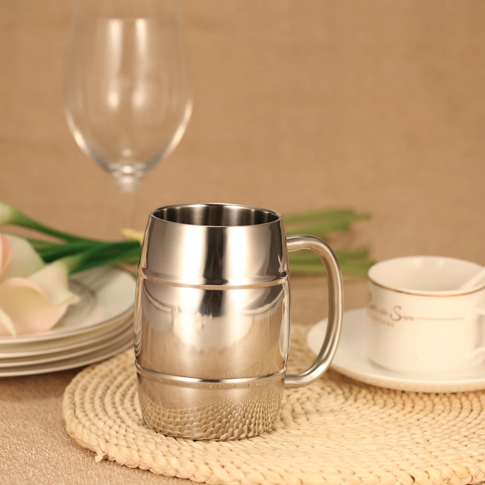HOUSEEYOU двухслойная чашка из нержавеющей стали для питья кофе, чая с ручкой, пивная кружка в форме ванны, чашка для пикника, посуда для напитков