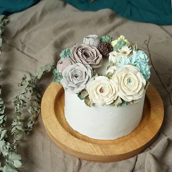 

Tobs cupcake Round tray handmade vintage wood tray burly-wood cupcake pallet cake table decoration dessert makeup jewelry holder