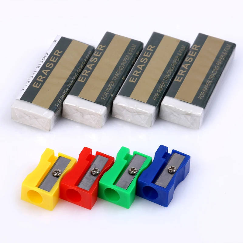 Rubber + pencil sharpener eraser exam dedicated student drawing pencil