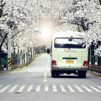 

Vinyl Photography Background Computed Printed Flower Street Bus Children Backdrops for Photo Studio CM-6971