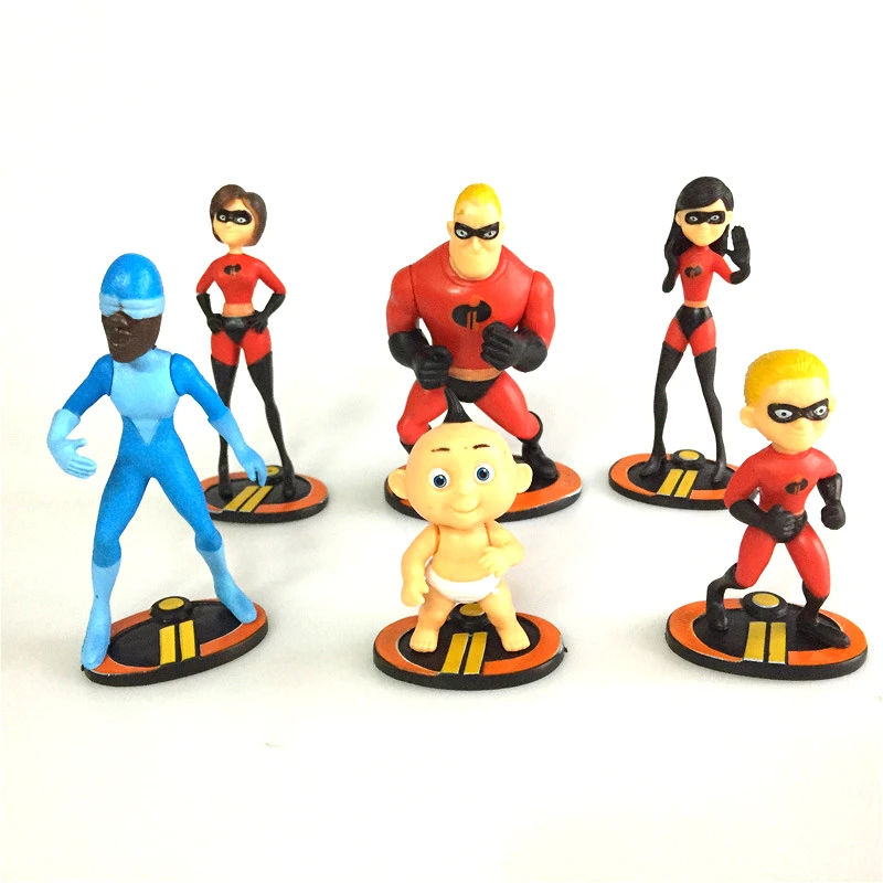 

Disney Pixar The incredibles 2 Super Man Mr. Incredibles Dash Parr Jack Parr Elastigirl PVC Action Figure Toys Gift
