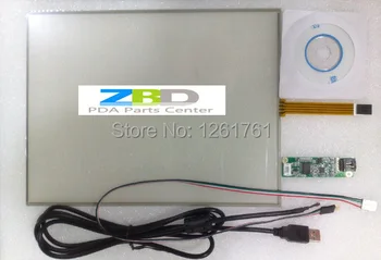 

17" inch 5 Wire Resistive Touch Screen glass Panel Kit USB Controller 4:3