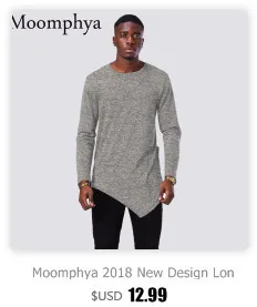 Moomphya/Fashion Уличная одежда футболка мужская EX T конец SWAG сбоку zip футболка Супердлинная футболка с длинными рукавами Wi T H кривой подол и молния