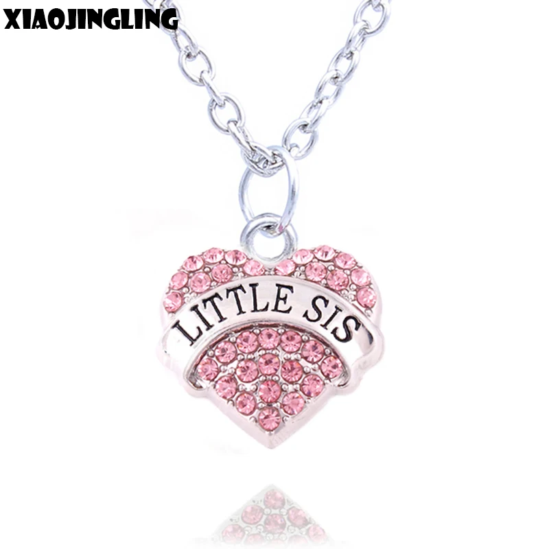XIAOJINGLING Charm Women Girl Necklace Birthday Gifts Pink Crystal