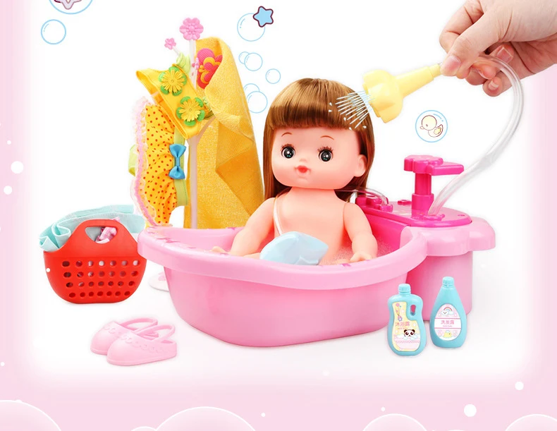 1 набор, Детская кукла с аксессуарами для ванной, Классическая Игрушка для мини-ванны, для мытья ванной, для девочек, детская игрушка для воды, детская игрушка для душа