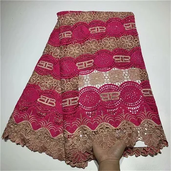 

Red Color African Lace Fabric For Wedding Dress High Quality French Lace Fabric With Stones Fashion Nigerian Lace Fabric
