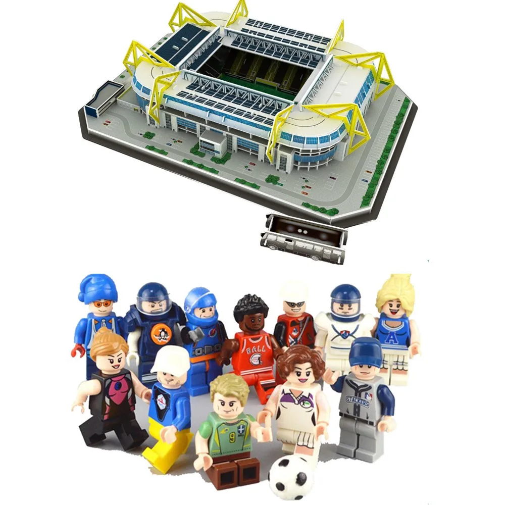 Классический пазл архитектурный сигнал Iduna Park Schwarz-Gelb футбольные стадионы кирпичные игрушечные масштабные модели